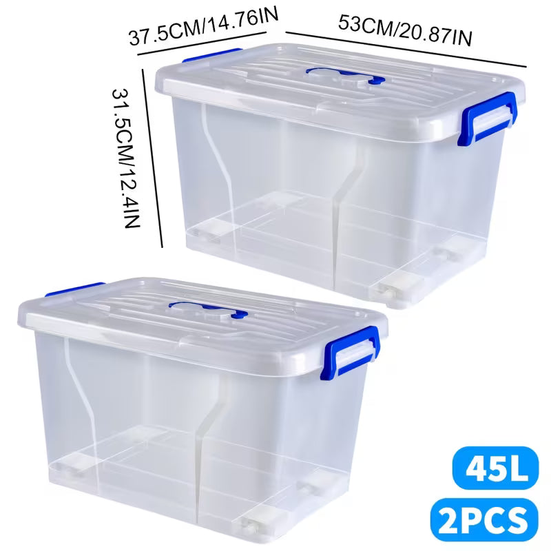 2pcs Covered Storage Boxes, An Open Storage Box